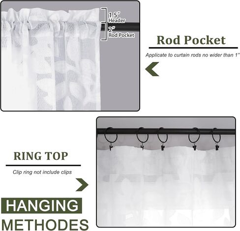 OVZME White Sheer Curtains 84 inches Long 2 Panels for Living Room, Jacquard Clip Leaf Pattern Textured Light Filtering Window Semi Sheer Voile Drapes for Bedroom, Each Panel 42 x 84 Inch in Kuwait