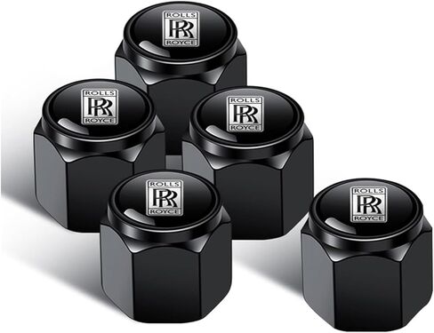4Pcs Tyre Valve Stem Caps for Rolls-Royce, Aluminum Alloy Prevent Air Leakage Emblem Insignia Auto Valve Caps,A in Kuwait