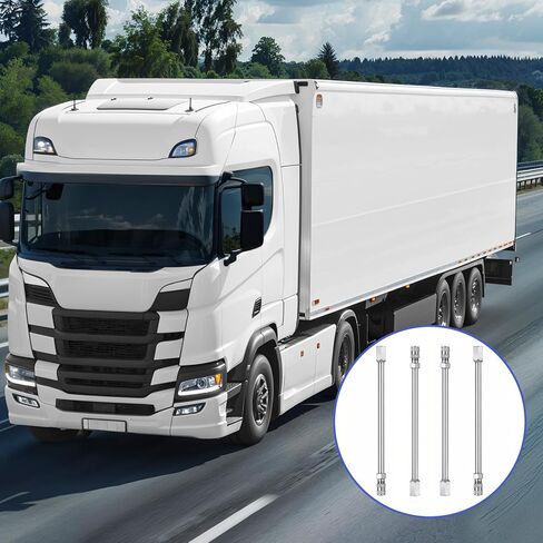 Tire Valve Stem Extensions, 4 PCS 4 Inch/100mm Valve Stem Extension Rods with Caps, Stainless Steel Air Tire Extenders for Trucks, Cars, Motorcycles & RVs, Silver in Kuwait