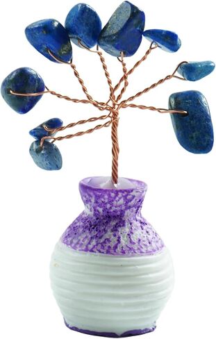 Colorful Crystal Natural Crystal Tree on Mini Fish Tank Base,Healing Crystal Stones,Spiritual Meditation,Positive Energy Good Luck,Office Desk Decor,Birthday Gifts for Sister&Parents in Kuwait