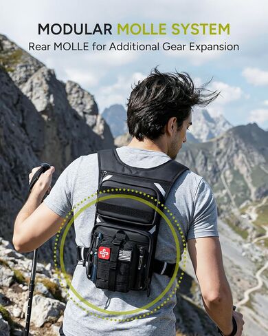 سترة جري للنساء والرجال، حقيبة ظهر للترطيب متعددة الجيوب مع مثانة مياه سعة 2 لتر، وحدة تخزين MOLLE، كتف وخصر قابلان للتعديل، عاكسة للضوء، قابلة للتنفس للمشي لمسافات طويلة والجري وركوب الدراجات والماراثون in Kuwait