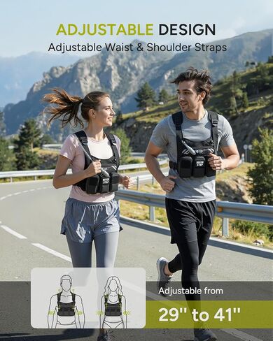 سترة جري للنساء والرجال، حقيبة ظهر للترطيب متعددة الجيوب مع مثانة مياه سعة 2 لتر، وحدة تخزين MOLLE، كتف وخصر قابلان للتعديل، عاكسة للضوء، قابلة للتنفس للمشي لمسافات طويلة والجري وركوب الدراجات والماراثون in Kuwait