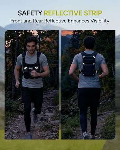 سترة جري للنساء والرجال، حقيبة ظهر للترطيب متعددة الجيوب مع مثانة مياه سعة 2 لتر، وحدة تخزين MOLLE، كتف وخصر قابلان للتعديل، عاكسة للضوء، قابلة للتنفس للمشي لمسافات طويلة والجري وركوب الدراجات والماراثون in Kuwait