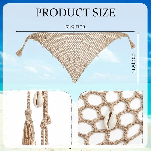 أغطية سارونج للنساء، تنورة حورية البحر مع تفاصيل كروشيه، لفافة شاطئ خفيفة الوزن من شبكة صيد السمك لملابس السباحة، إكسسوار صيفي بنمط بوهو، قطعة واحدة in Kuwait