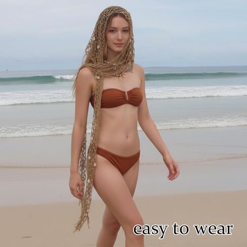 أغطية سارونج للنساء، تنورة حورية البحر مع تفاصيل كروشيه، لفافة شاطئ خفيفة الوزن من شبكة صيد السمك لملابس السباحة، إكسسوار صيفي بنمط بوهو، قطعة واحدة in Kuwait