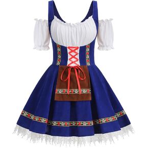 Women Oktoberfest Costume Adult Bavarian German Beer Velvet Dress Halloween Carnival in Kuwait
