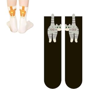 Cute Cat Socks with Balls, Funny Animal Novelty Crew Socks, Novelty Cotton Sock for Women in Saudi Arabia
