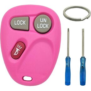 غطاء حافظة مفتاح فوب وردي مناسب لسيارة Chevy Suburban Tahoe 2007-2014 Traverse 09-17 GMC Yukon 07-14 Acadia Buick Enclave 08-17 Escalade 07-13 غطاء التحكم عن بعد للدخول بدون مفتاح (4 أزرار A) in Kuwait
