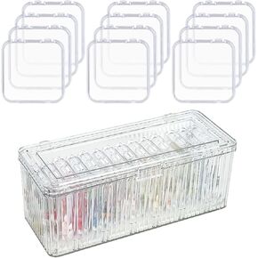 Clear Jewelry Organizer Box, Plastic Jewelry Organizer Holder with 14 Pcs 3 Inch Portable Jewelry Cases, Travel Jewelry Storage for Earrings Rings Necklaces Brooch in Saudi Arabia