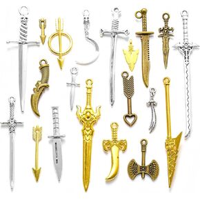 مجموعة من 20 قطعة من الإشارات المرجعية ذات السيف العتيق، مع ملحقات قراءة معدنية عتيقة بثلاثة ألوان، وحلي سيف صغيرة لسهام الكتب، وسحر الكتب، والقلادة، وسلسلة المفاتيح، والإشارات المرجعية الخيالية in Kuwait