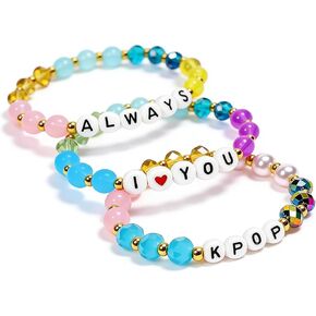 Korea-Pop Merch Bracelets Stackable Stretch Bracelets for Women Little Fans Birthday Gifts Accessories Jewelry in Kuwait
