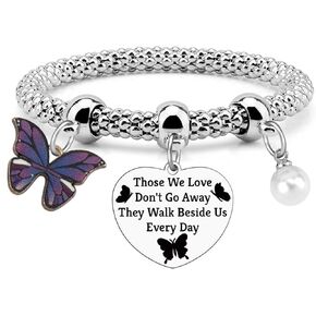 Sympathy Bracelet for Women Butterfly Lover Memorial Bracelets Bereavement Gift for Loss Going Away Gift for Loss of Mom Dad Sister Friend Remembrance Condolence Christmas Mothers Day Stretch Jewelry in Kuwait