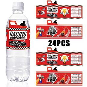 24 قطعة من ملصقات زجاجات المياه لعلب وقود سيارات السباق لتزيين حفلات السباق in Kuwait
