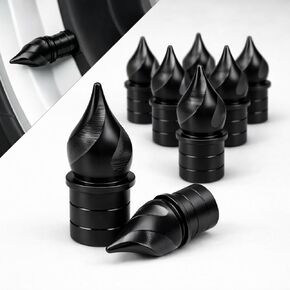 8pcs Spike Tire Valve Stem Caps, Red, CNC Aluminum Alloy Valve Caps Set, Anodized Corrosion Resistant & Airtight, Universal for Cars Trucks SUVs Motorcycles Bikes, Ice Cream Style in Kuwait