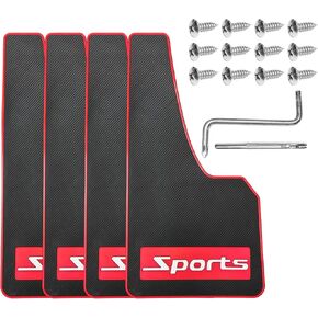 4PCS Car Mud Flaps, Soft Rubber Sports Front and Rear Fender Splash Guards with Hardware, No Collision Mudguards Flexible Dirt/Slush Protection for Sedan Pickup Truck SUV (Large) in Kuwait