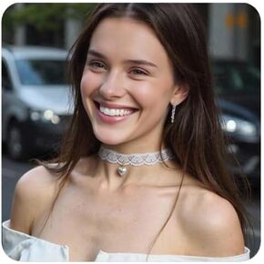 Lace Choker with Heart-shaped Pendant - Adjustable Choker Necklace for Women, White Choker Jewelry Gifts for Her in Saudi Arabia