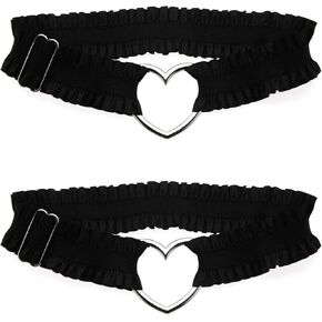 Thigh Garter Heart Lace Ruched Leg Garter Adjustable Cosplay Accessory Thigh Chain Comfortable Fashion Legwear in Kuwait
