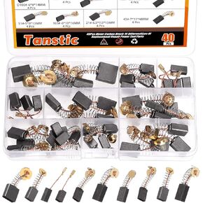 Tanstic 40Pcs Electric Motor Carbon Brushes 10 Different Sizes Carbon Brushes for Replacement Repair Power Tool Part in Kuwait