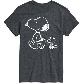 الفول السوداني - سنوبي وودستوك ووك - تي شيرت رجالي برسومات قصيرة الأكمام in Kuwait