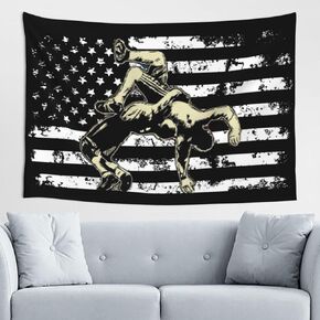 Yoladsume Vintage American Flag Wrestling Tapestry 60x40in Home Decor Wall Blanket Tapestry For Living Room Bedroom Dorm Decor in Saudi Arabia