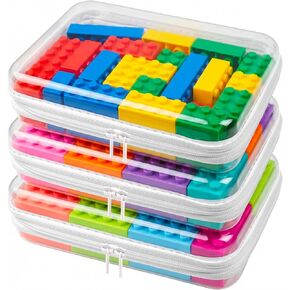 HOUYEE 3 Pack Clear Hard Shell Zipper Case (Large), Hard Plastic Organizer Pouches for Toys Storage,Travel,Small Items,Makeup,Transparent & Waterproof Storage in Kuwait