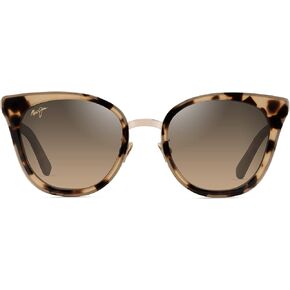 Maui Jim Women's Wood Rose Polarized Cat Eye Sunglasses, Navy w/Silver/Blue Hawaii, Small in Saudi Arabia