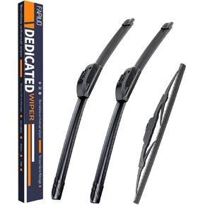 بديل لكرايسلر تاون آند كانتري 2008-2016، دودج جراند كارافا 2008-2020 مساحات صامتة - مساحات الزجاج الأمامي والخلفي FAPIUO 26 بوصة + 20 بوصة + 16 بوصة مجموعة شفرات كاملة (3 عبوات) خطاف U/J in Kuwait