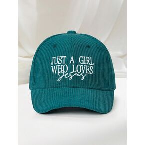 1pc Embroidered Corduroy Baseball Cap, Adjustable Outdoor Sports Cap, Casual Sun Protection Hat Suitable for Travel in Kuwait