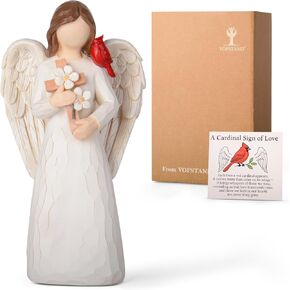 Cardinal Sympathy Gifts for Loss of Loved One - 6.7" Angel Figurine Statue, Memorial Gifts for Loss of Women Mother Father, Bereavement Grief Remembrance Gift, Hand-Painted Figurine in Kuwait
