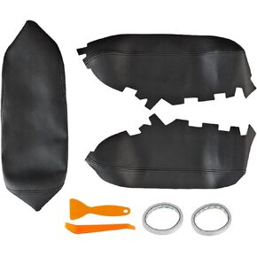 Front Center Console Armrest Lid & Door Panel Cover Replacement Microfiber Leather for Toyota Avalon 2013 2014 2015 2016 2017 2018 (Black) in Kuwait