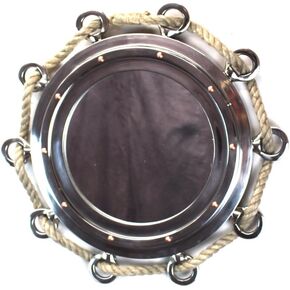 The King's Bay Big Silver Finish Porthole Mirror with Rope Nautical Ships Boat Decor in Saudi Arabia