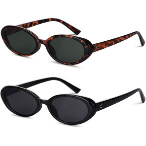 Nydotd Retro Oval Sunglasses for Women Y2k Trendy Sunglasses 90s Fashion Sun Glasses Small Oval Sunnies UV Protection Shades in Kuwait