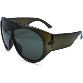 Trendy Oversized Sunglasses for Women Men Big Large Frame Sunglasses Retro Chunky Shield shades in Kuwait