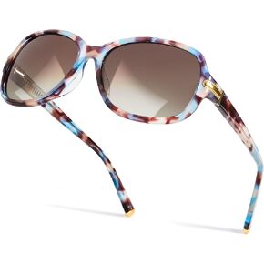 SIPHEW Trendy Polarized Sunglasses for Women - Acetate UV400 Protection Sun Glasses | Wraparound Shade in Kuwait