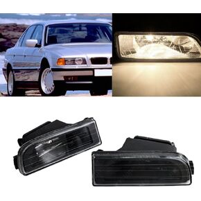 زوج من مصابيح الضباب السوداء لسيارات BMW 7 Series 740i E38 موديل 1995-2001 - استبدال بعدسات زجاجية متينة، وإضاءة سيارات ما بعد البيع in Kuwait