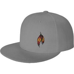 Native American Feather Flat Brim Cap Unisex Flat Bill Baseball Cap Black in Saudi Arabia