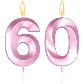 Large 2.76 inch Number Candles 39 Birthday Decorations for Women，Pink 39 Candle for 39th Birthday Decorations for Her, Rose Gold 39th Cake Topper for 39 Year Old Party Decoration, Decor Supplies in Kuwait