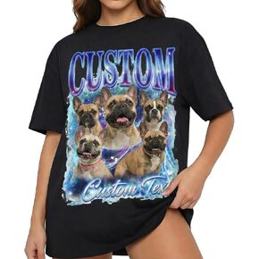 Custom Bootleg Rap Tee Personalized Face T-Shirt with Photo Text Vintage Graphic Shirt Gift for Him Her in Saudi Arabia