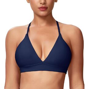 SPVISE Women's Triangle Bralette Sports Bra Adjustable Straps Wireless Cami Plunge T-Shirt Criss Cross Padded Low Support Bra in Kuwait