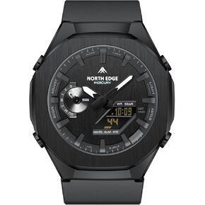 ساعة نورث ايدج ميركوري الرياضية الرقمية للرجال مقاومة للماء في الهواء الطلق مع التوقيت العالمي، ساعة إيقاف، العد التنازلي، 5 منبهات، تقويم تلقائي، إضاءة خلفية LED، ساعة لياقة بدنية متعددة الوظائف للسفر والجري in Kuwait