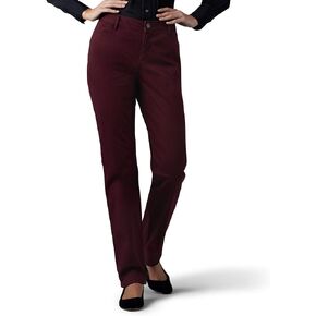 Lee Women's Missy Relaxed Fit All Day Straight Leg Pant, Roasted Chestnut, 6 Long in Kuwait