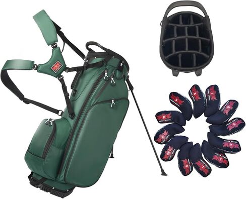 Lightweight Golf Stand Bag with 14 Way Full-Length Dividers, 7 Zippered Pockets and Rain Cover, with Handles and Dual Strap in Saudi Arabia