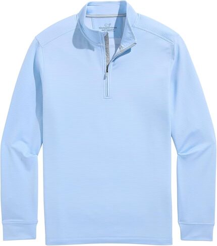 Vineyard Vines للرجال من Clubhouse Performance بسحاب ربع سنوي، Micro Stripe-JBlue in Saudi Arabia