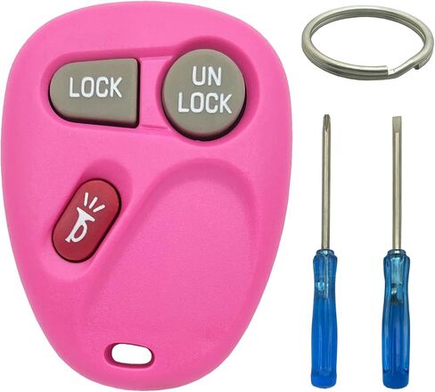 غطاء حافظة مفتاح فوب وردي مناسب لسيارة Chevy Suburban Tahoe 2007-2014 Traverse 09-17 GMC Yukon 07-14 Acadia Buick Enclave 08-17 Escalade 07-13 غطاء التحكم عن بعد للدخول بدون مفتاح (4 أزرار A) in Kuwait