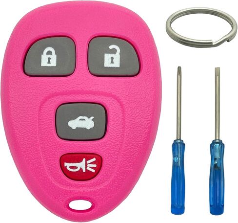Pink Key Fob Case Shell Fit for Chevy Suburban Tahoe 2007-2014 Traverse 09-17 GMC Yukon 07-14 Acadia Buick Enclave 08-17 Escalade 07-13 Keyless Entry Remote Cover (4 Buttons A) in Saudi Arabia