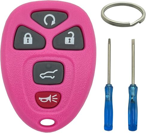 Pink Key Fob Case Shell Fit for Chevy Suburban Tahoe 2007-2014 Traverse 09-17 GMC Yukon 07-14 Acadia Buick Enclave 08-17 Escalade 07-13 Keyless Entry Remote Cover (4 Buttons A) in Saudi Arabia