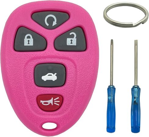 Pink Key Fob Case Shell Fit for Chevy Suburban Tahoe 2007-2014 Traverse 09-17 GMC Yukon 07-14 Acadia Buick Enclave 08-17 Escalade 07-13 Keyless Entry Remote Cover (4 Buttons A) in Saudi Arabia