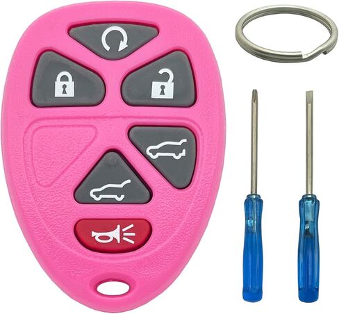 Pink Key Fob Case Shell Fit for Chevy Suburban Tahoe 2007-2014 Traverse 09-17 GMC Yukon 07-14 Acadia Buick Enclave 08-17 Escalade 07-13 Keyless Entry Remote Cover (4 Buttons A) in Saudi Arabia
