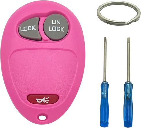 Pink Key Fob Case Shell Fit for Chevy Suburban Tahoe 2007-2014 Traverse 09-17 GMC Yukon 07-14 Acadia Buick Enclave 08-17 Escalade 07-13 Keyless Entry Remote Cover (4 Buttons A) in Saudi Arabia