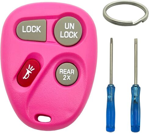 Pink Key Fob Case Shell Fit for Chevy Suburban Tahoe 2007-2014 Traverse 09-17 GMC Yukon 07-14 Acadia Buick Enclave 08-17 Escalade 07-13 Keyless Entry Remote Cover (4 Buttons A) in Saudi Arabia